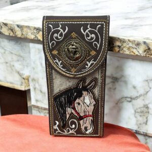 FUNDA PARA CELULAR CAFE CABALLO