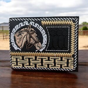 Cartera estilo vaquero CABALLO BORDADO REDONDO