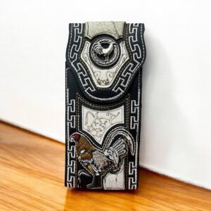 FUNDA PARA CELULAR GALLO BLANCO NEGRO
