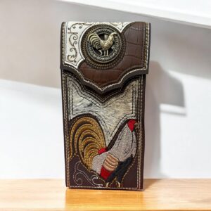 FUNDA PARA CELULAR CAFE/BLANCO GALLO