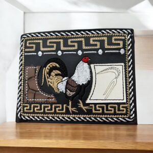 Cartera estilo vaquero BORDADA NEGRO NAVAJA